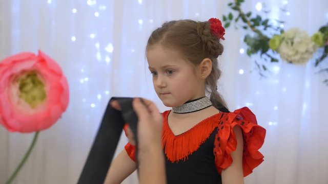 Little Girl In Red Polka Dot