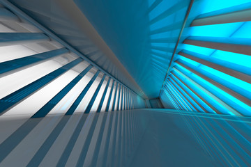 Futuristic empty room, D Rendering