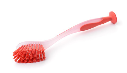 Red plastic dish brush