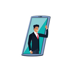 businessman elegant in smartphone device