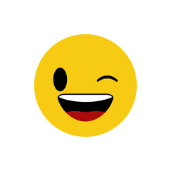 Winking and smiling emoticon