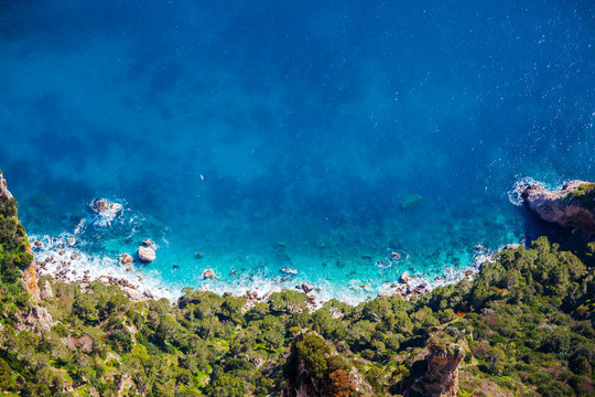 Italy, Campania, Capri, Anacapri, View from Monte Solaro