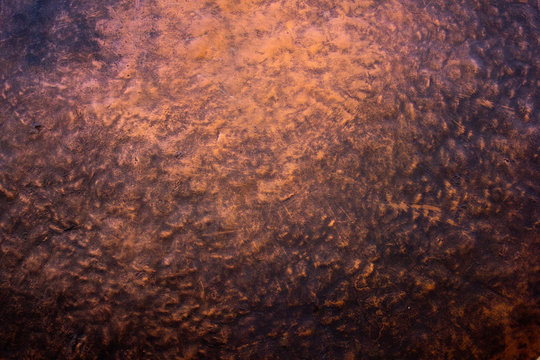 Metalic forged copper photo texture close-up