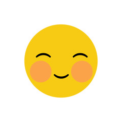 Smiling emoticon with happy eyes and rosy cheeks