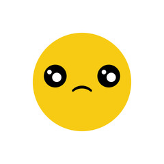 Emoji sad face vector isolated on white background. Emoji sad face for web site, app, ui and t shirt. Vector illustration