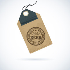 Craft beer label on vintage paper background