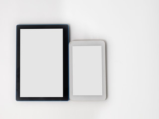 isolated on empty screen with tablet and smartphone