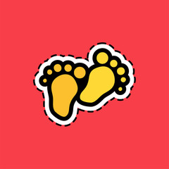 Footprint flat color sticker