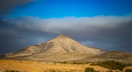 Big Hill in the desert on the island of Fuerteventura, Canary islands, Spain.