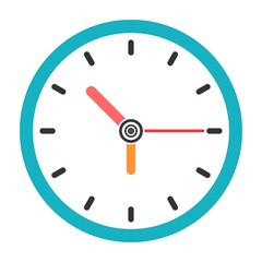 Clock with arrows on a white background