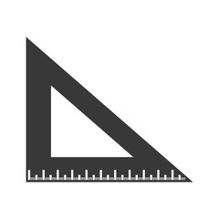Ruler in a triangular shape on a white background