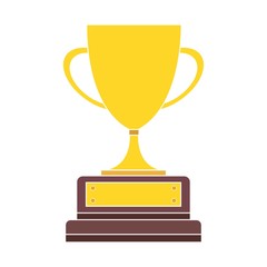 Winner cup on white background