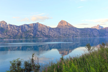 Scorcio sul fiordo, isola di Senja, Norvegia