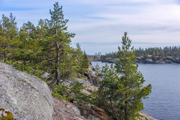 Cold Northern spring on lake Ladoga