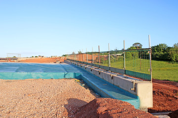 Surface of a road bridge under construction