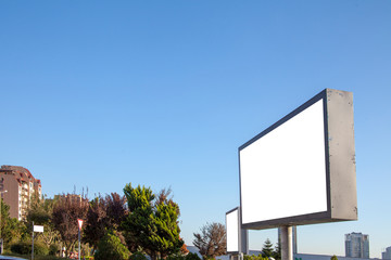 Empty billboard on the street