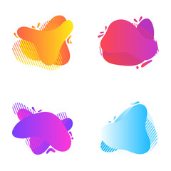 Flat liquid gradient shapes. Templates for logo, flyer, banner design. Set of vector abstract gradient shapes. 