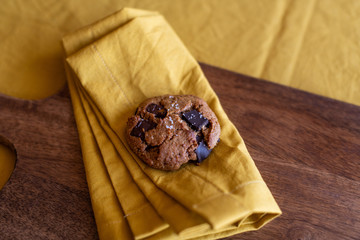 paleo chocolate chunk tahini cookie. salty cookie.