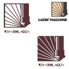  The illustration consists of a laser cutting nozzle in the form of a symbol or logo. Laser cutting 