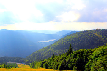 panorama sur les montagnes dans les vosges