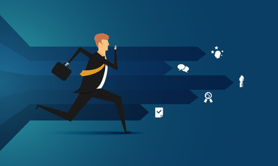 Competitive business design vector illustration. Vector business people competitive. Competition in business. Businessman and businesswoman.