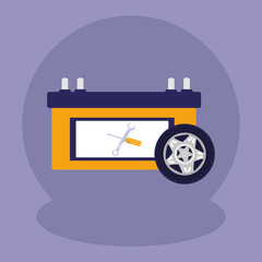 electric battery car icon