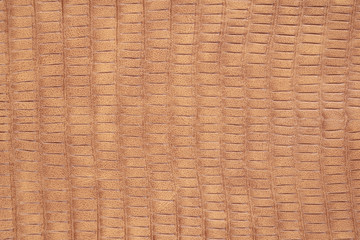 Background with sandy brown reptile artificial leather, close up – photo image