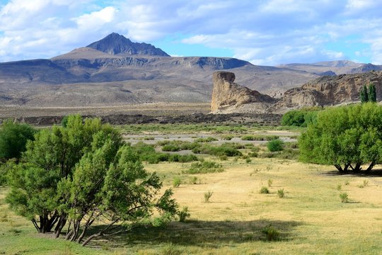 Landscape with rock formations, Piedra Parada, near Gualjaina, Chubut Province, Patagonia, Argentina, South America