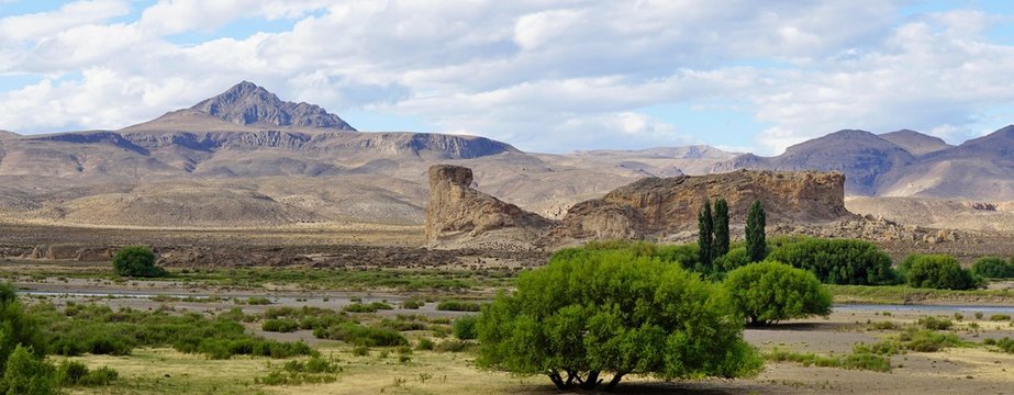Landscape with rock formations, Piedra Parada, near Gualjaina, Chubut Province, Patagonia, Argentina, South America