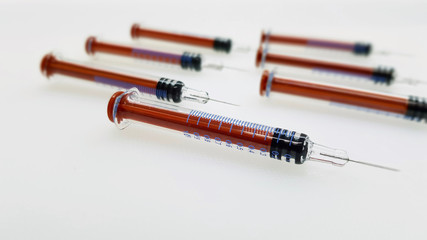 Fototapeta premium Heparin syringes in the hospital