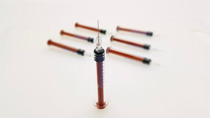 Heparin syringes in the hospital