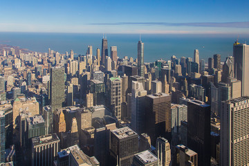 Fototapeta na wymiar Chicago city urban street architecture
