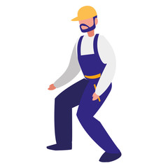 mechanic worker with overalls character
