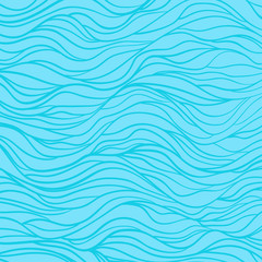 Colorful wavy background. Hand drawn waves. Stripe texture with many lines. Waved pattern. Colored illustration
