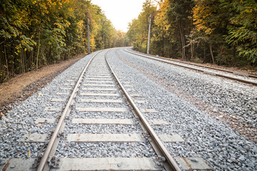 Fototapeta premium double rail track