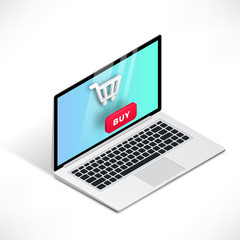3d Isometric laptop shopping