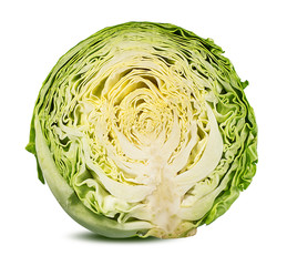 Fototapeta premium Fresh cut cabbage isolated on white background with clipping path