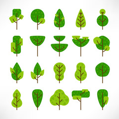 Trees large set flat texture