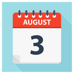 August 3 -  Calendar Icon - Calendar design template