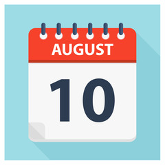 August 10 -  Calendar Icon - Calendar design template