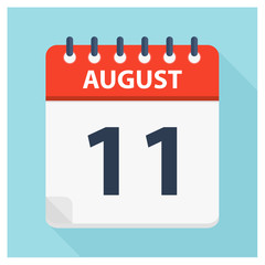 August 11 -  Calendar Icon - Calendar design template