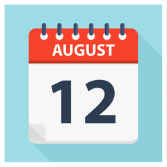 August 12 -  Calendar Icon - Calendar design template
