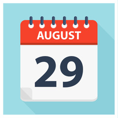 August 29 -  Calendar Icon - Calendar design template