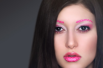 Fototapeta premium Beautiful model with bright make-up