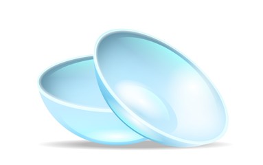 Pair of Blue Transparent Eye Contact Lenses Vector