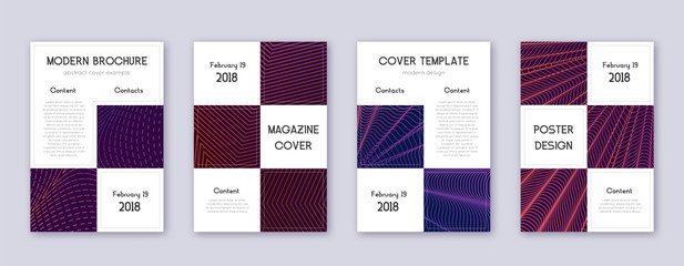 Business brochure design template set. Violet abst