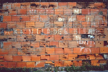 Fondo testura pared bloque arcoilla rojo 