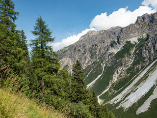 Mountain landscape, the Pinnistal valley branches off from the Stubai valley, Stubai Alps, Tyrol, Austria, Europe