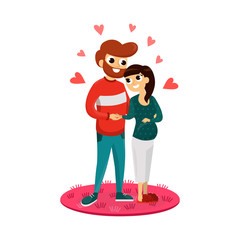 Happy family isolated on white