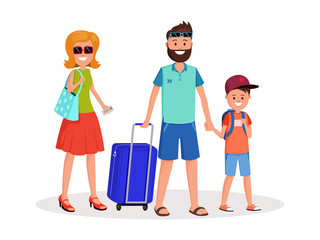 Family trip flat illustration